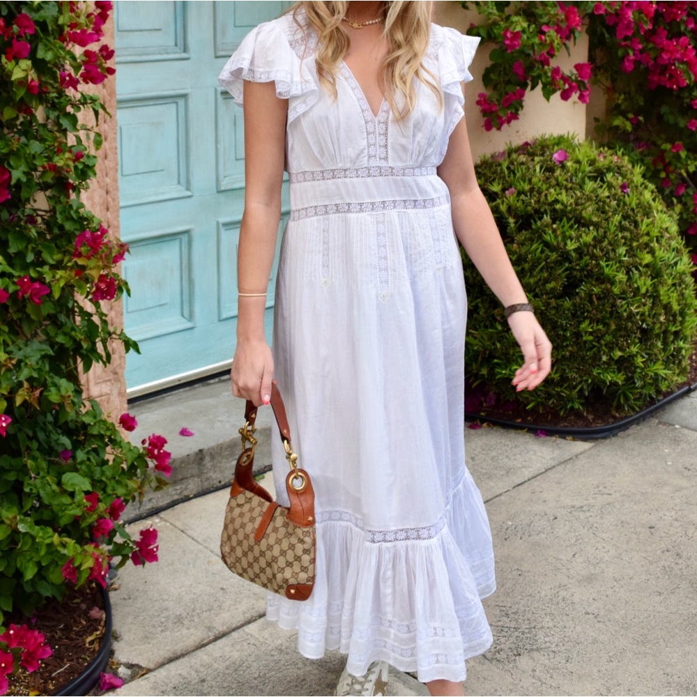 SAYLOR White Lace Maxi Dress